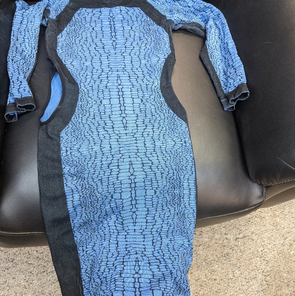 Bebe blue/black cut out dress.